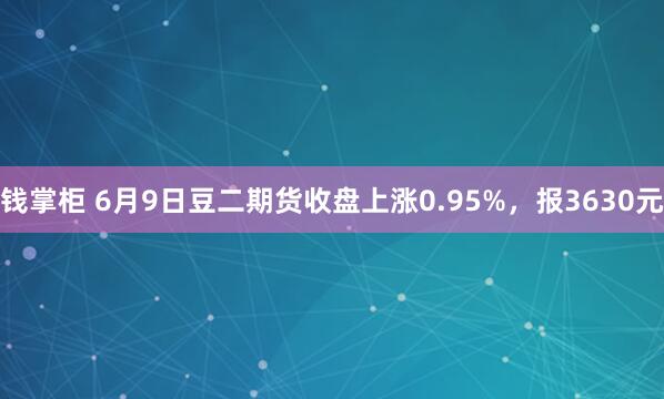 钱掌柜 6月9日豆二期货收盘上涨0.95%，报3630元